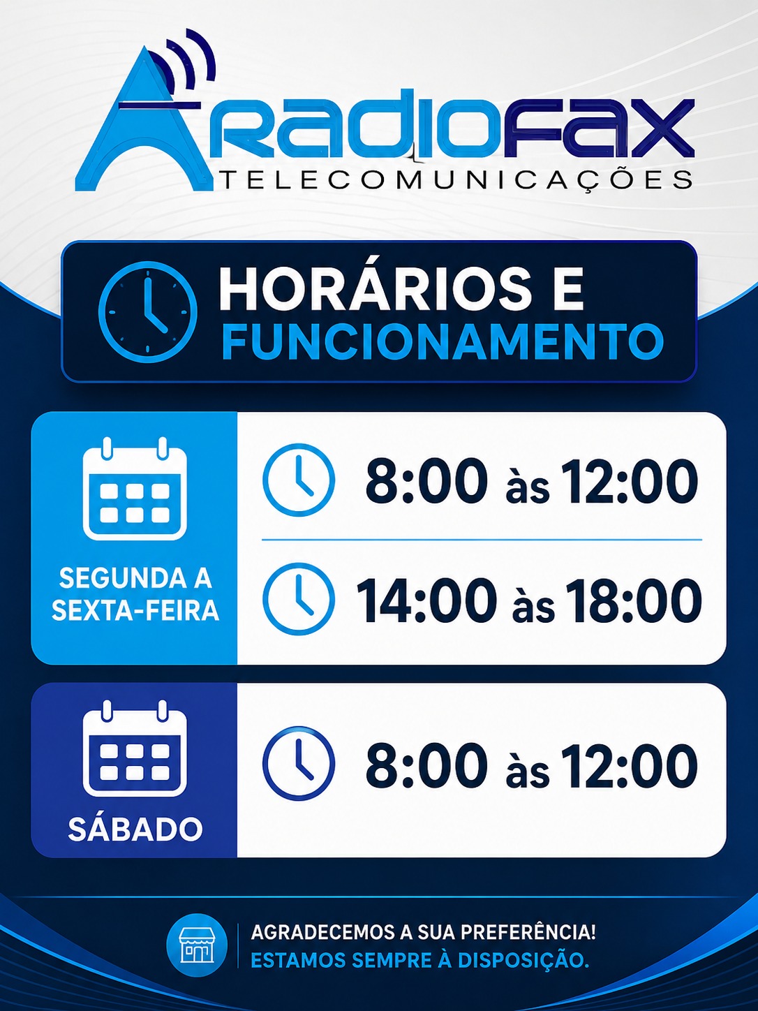 Horários de Funcionamento